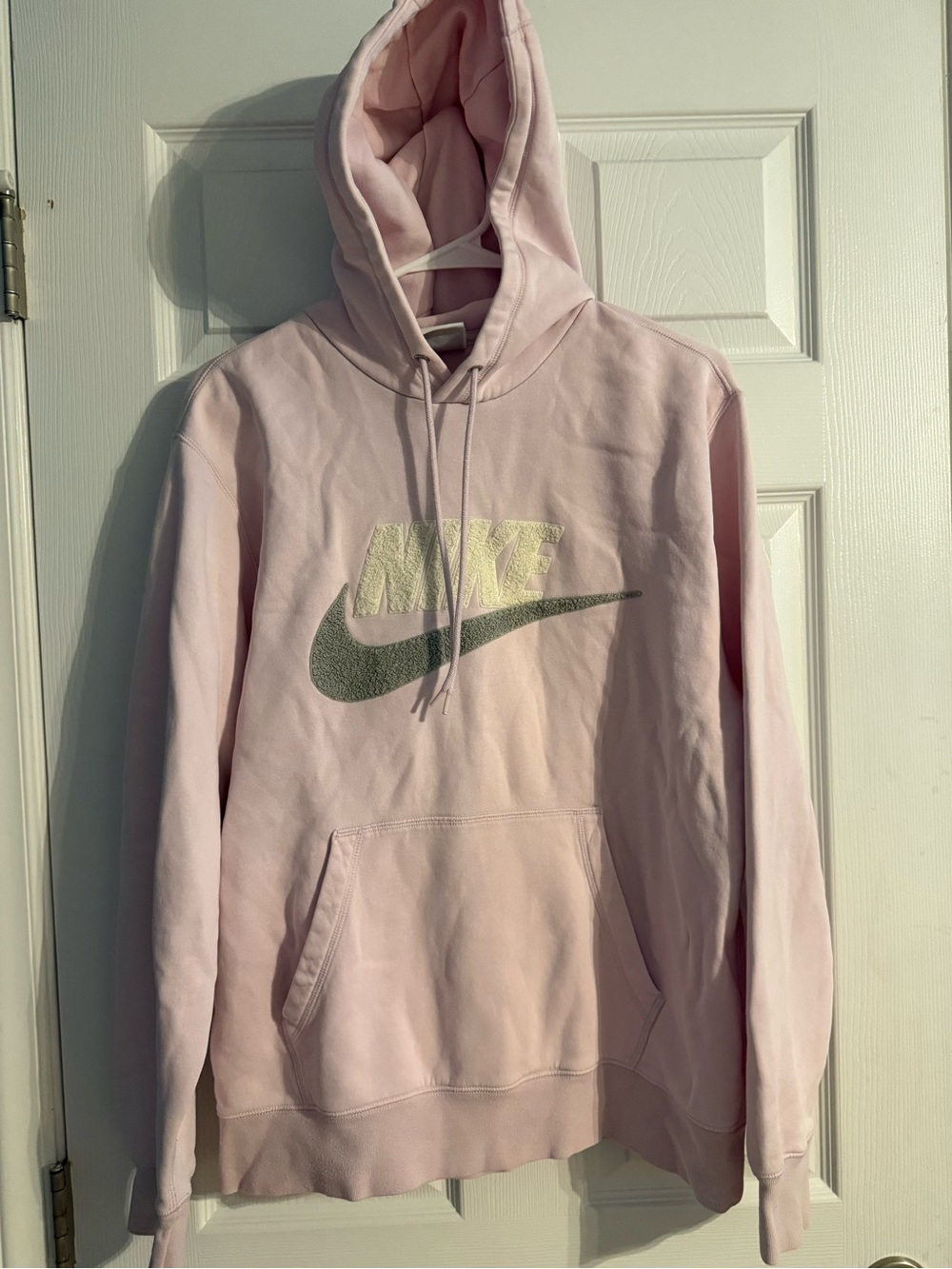 Nike Pink Sherpa Logo Pullover‎ Hoodie Women's size medium